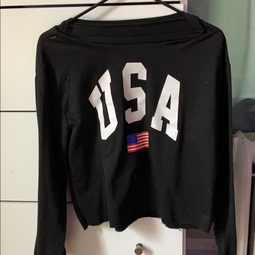 Cropped USA Long-sleeve Shirt
